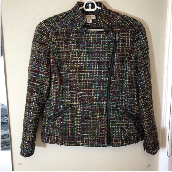 ColdWater Creek Women’s Wool Blend Boucle Shaped Jacket Size 8 Tweed Winter Warm - Picture 1 of 11